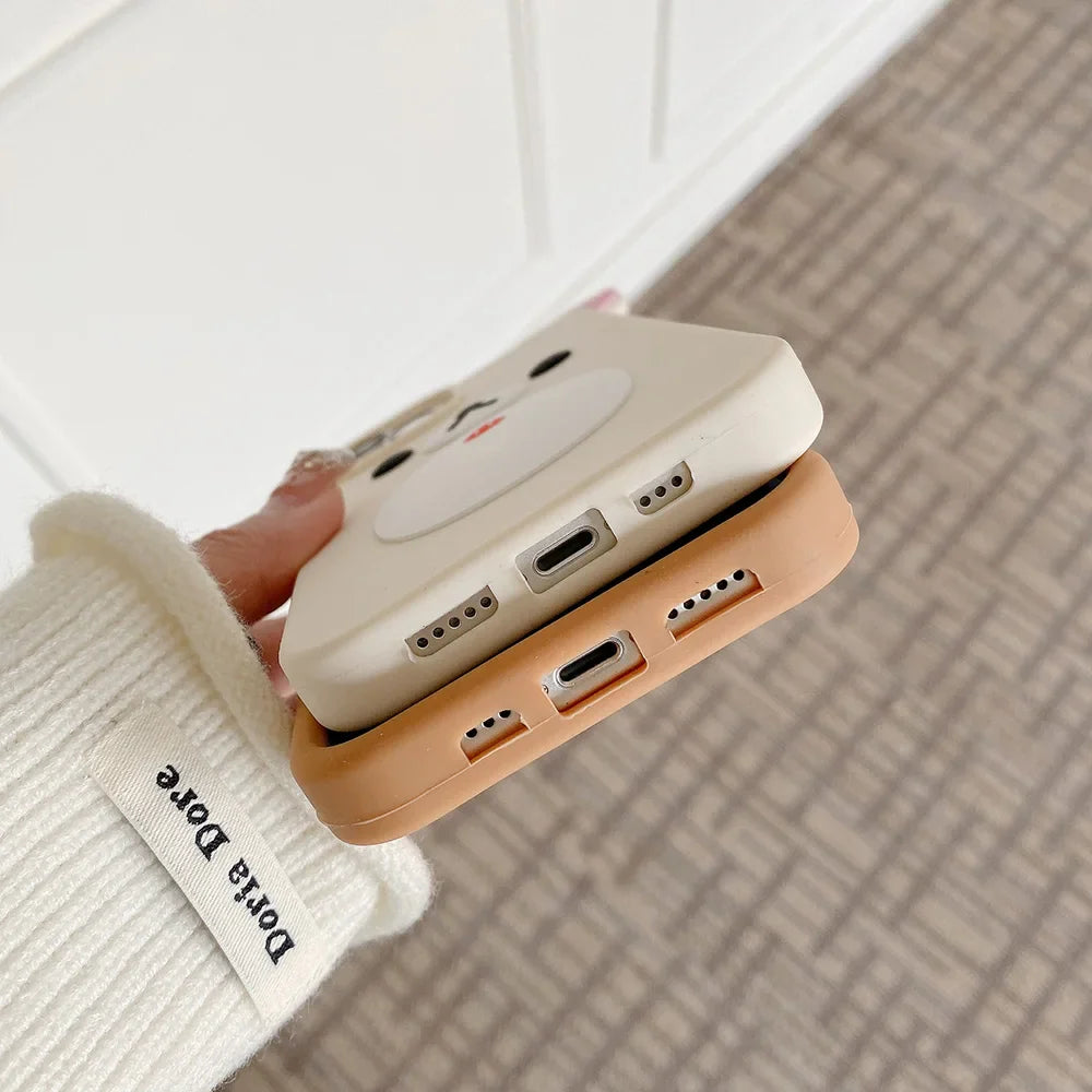 Funda de silicona suave para teléfono con diseño de oso Rilakkuma de dibujos animados