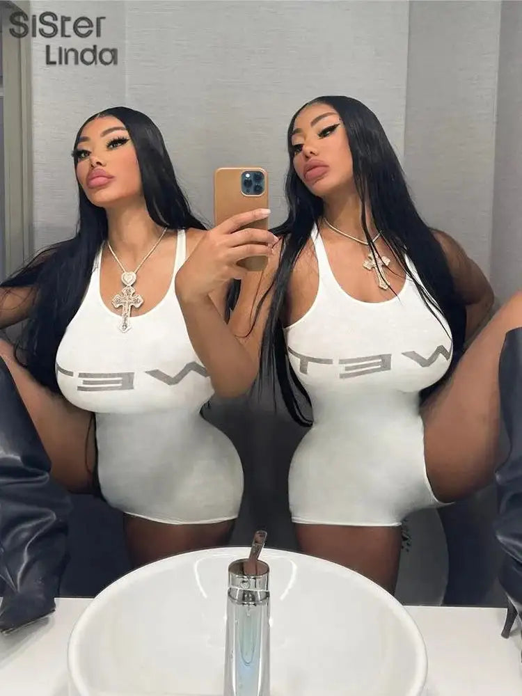 Authentic Casual Women's Jumpsuit Shorts Popular In Summer 2024 Suspender Low Cut And Backless Sleeveless Top Paired With Shorts - Lootquake