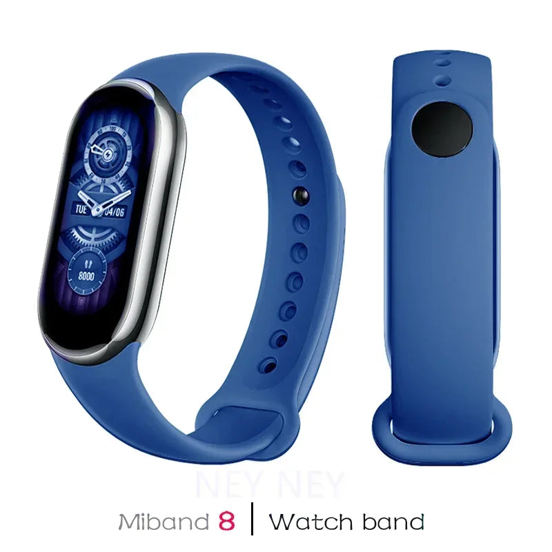 Bracelet de montre sport pour Xiaomi Mi Band 8-9 NFC, bracelet de rechange en silicone, étanche, accessoires