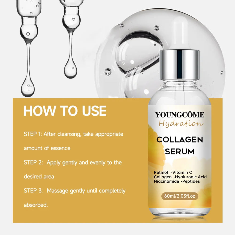 Suero facial de colágeno, esencia líquida para el cuidado de la piel, hidratante, calmante y nutritivo, reduce los poros, cuidado de la piel en Corea (2025)