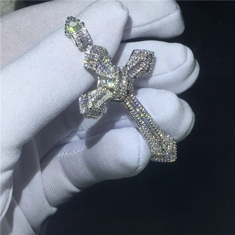 Exquisite Shining Crystal Cross Necklace Pendant Lucky Charming Fashion Jewelry Gift Unisex - Lootquake