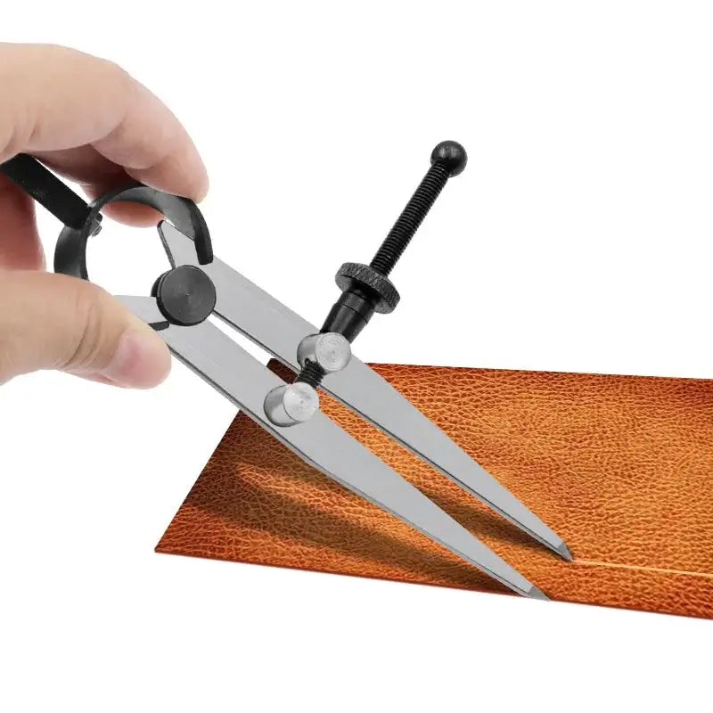 Adjustable Leather Compass Lockable Carbon Steel Divider Wing Creaser DIY Leathercraft Rotating Line Scribing Gauge Caliper Tool - Lootquake
