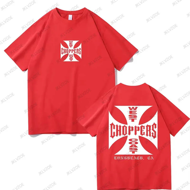 West Coast Choppers Cross Frame Print Women Tshirt Hip Hop Streetwear T-shirts Fashion Tees Short Sleeve Oversized Unisex Tops - Lootquake