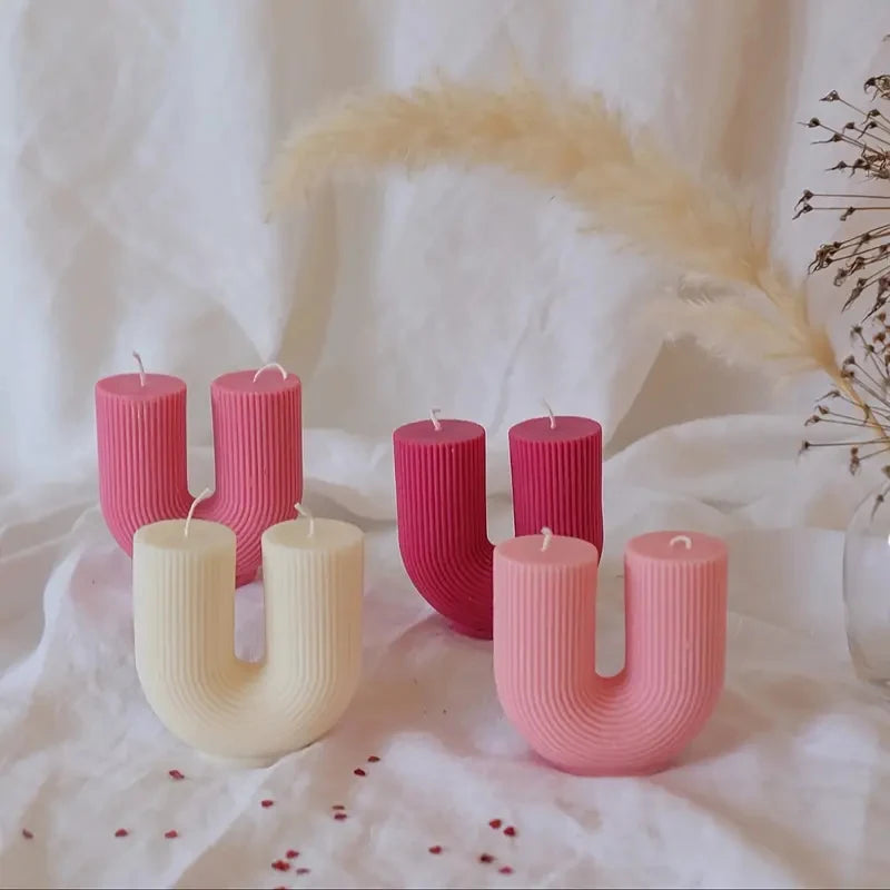 Molde de silicona para velas en forma de U, hecho a mano, con forma de arco, para hacer velas perfumadas, yeso, resina epoxi, adorno artesanal, molde de cera para decoración del hogar