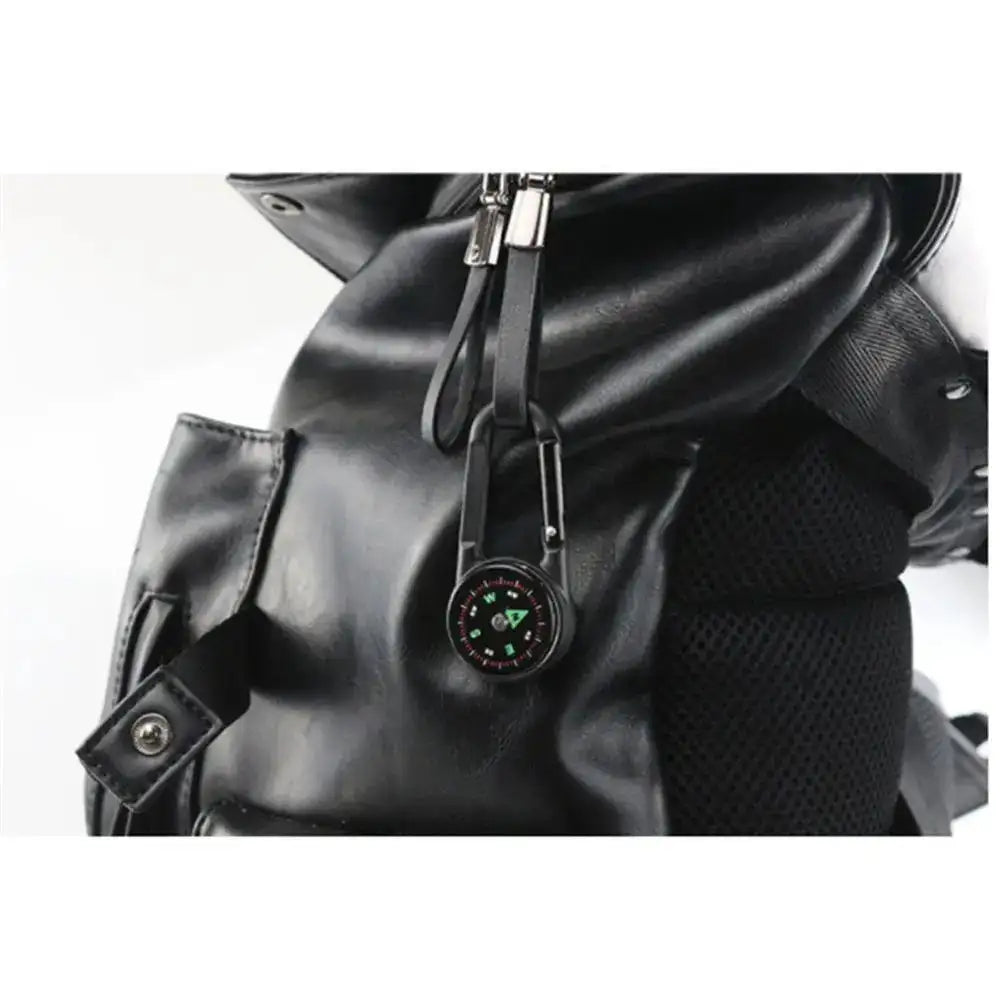 Mini Compass Thermometer Carabiner Compass Thermometer Carabiner 3 in 1 Outdoor Hiking Key Buckle Double Sided Metal Compasses - Lootquake