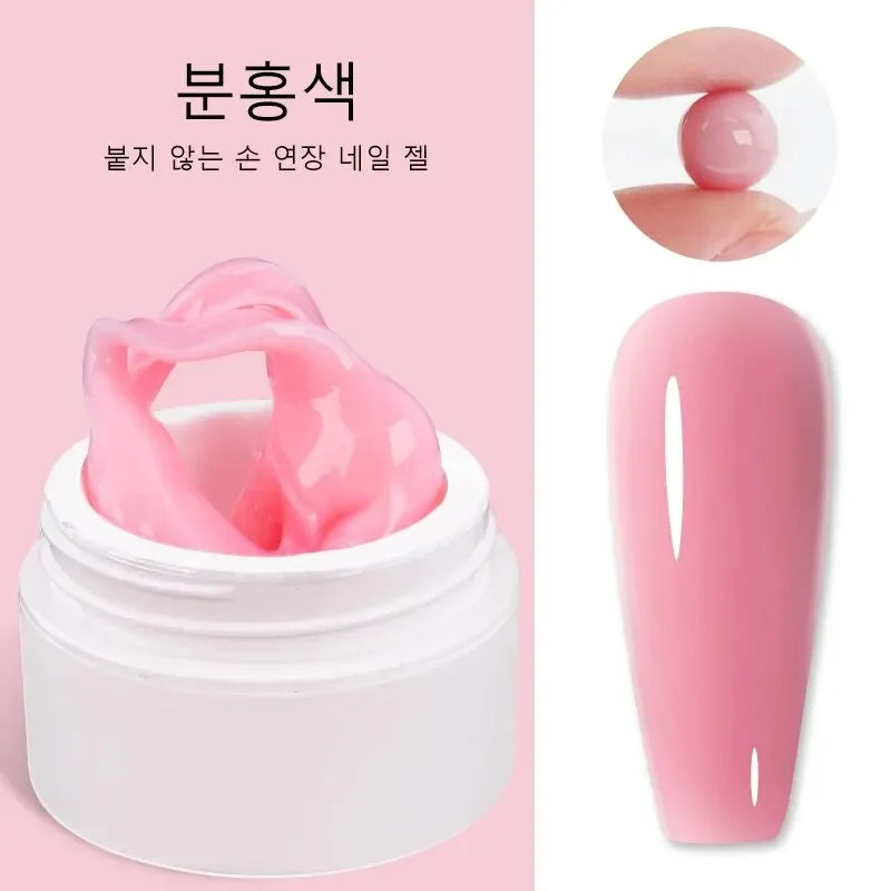 LIMEGIRL 15 g Gel d'extension d'ongles solide Gel UV antiadhésif pour photothérapie des mains Gel de construction rapide Conseils d'ongles Nail Art Gel de prolongation des ongles