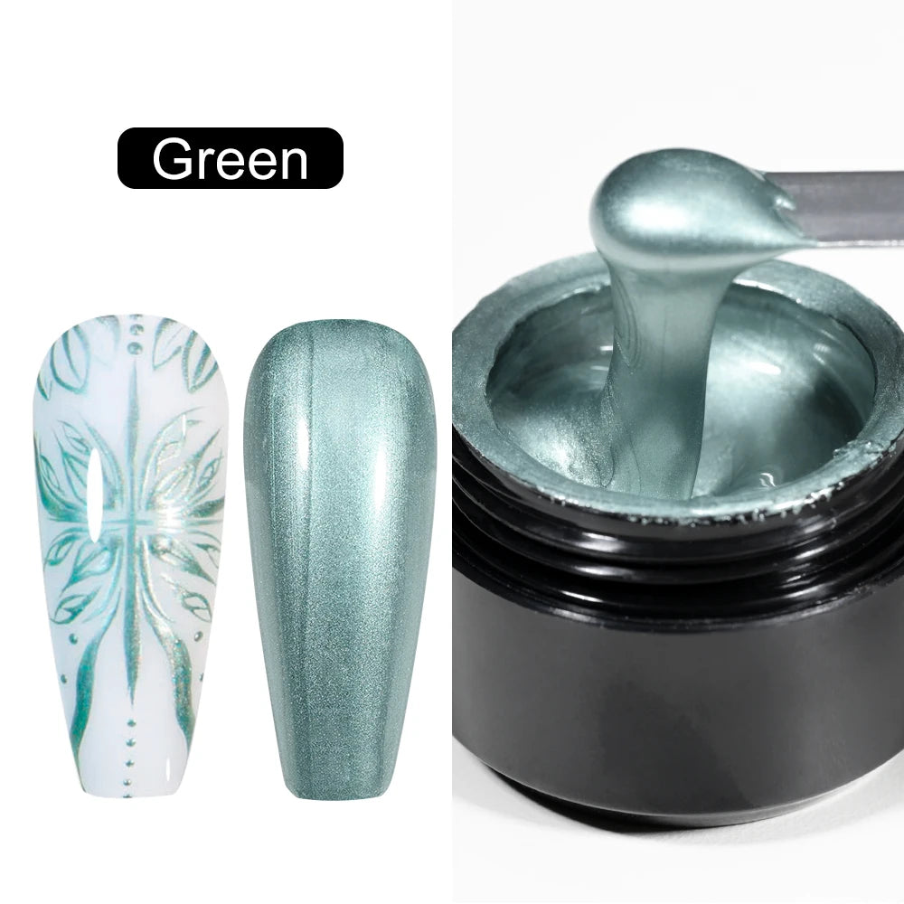 8ml Silver Mirror Metallic Nail Gels Polish UV Soak Off Paint Gel Polish Flower Drawing Gold Superbright Nails Lacquer UV Gel #*