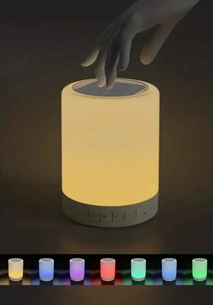 Wireless Bluetooth Speaker Mini Speakers Audience Speakers Touch Light Colorful LED Night Dimming Atmosphere Table Lamp for Pc