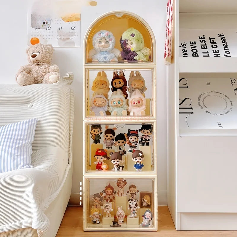 Labubu Display Box Cabinet Box Dustproof And Moisture-Proof Blind Box Toy Doll Display Stand Transparent Acrylic Storage Box