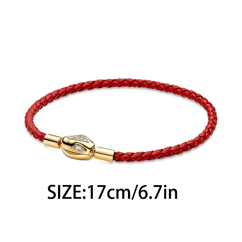 925 Silver Valentine's Day Snake Year Series Pendant Suitable for 925 Sterling Silver Original Women's Bracelet DIY Jewelry Gift - Lootquake