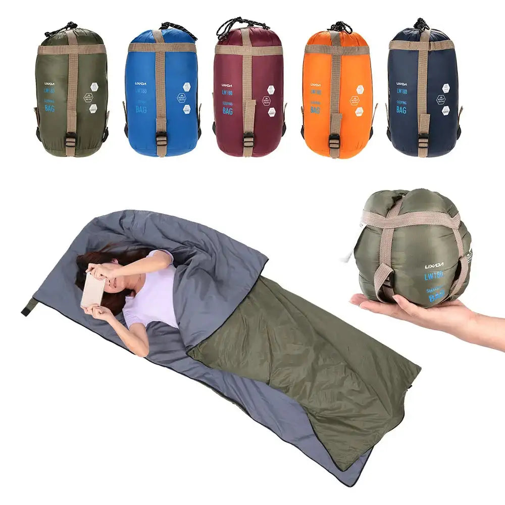 Saco de dormir portátil para exteriores Lixada de 190 x 75 cm, para acampar, viajar, senderismo, multifunción, ultraligero, 680 g, para mochileros.