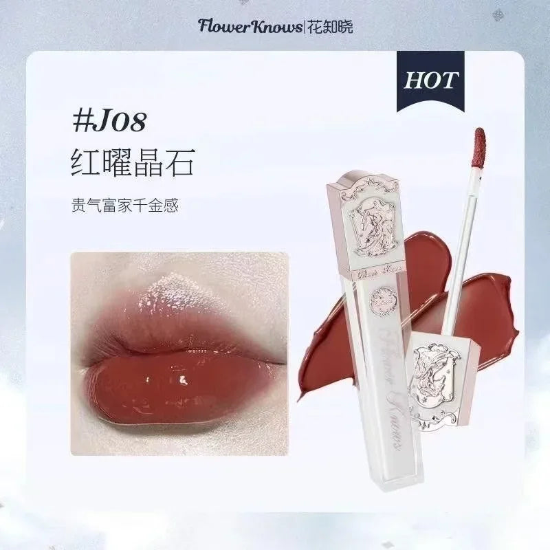 Flower Knows Strawberry Rococo Series Cloud Lip Cream Gloss à lèvres longue tenue Velvet Lip Tint Rouge à lèvres pour femmes Cosmétique