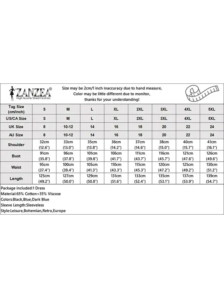 Summer Muslim Long Dress Abaya ZANZEA Women Vintage Sleeveless Denim Blue Maxi Vestidos Dubai Robe Casual Loose Ramadan Sundress - Lootquake