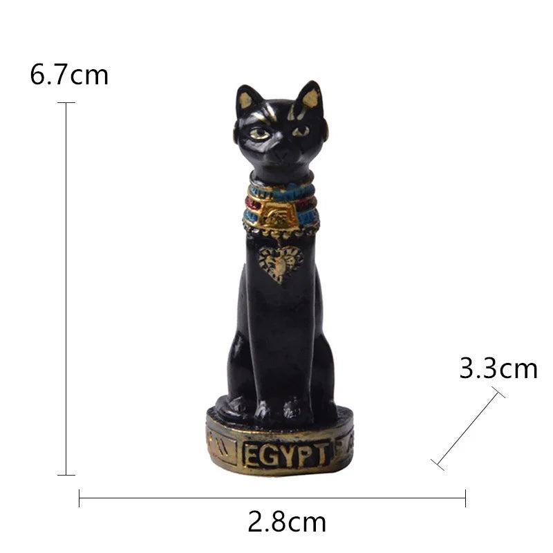 Preciosa estatua con forma de gato egipcio, estilo retro de dibujos animados, para decoración de escritorio de coche, miniaturas, animales, manualidades para el hogar, adorno.