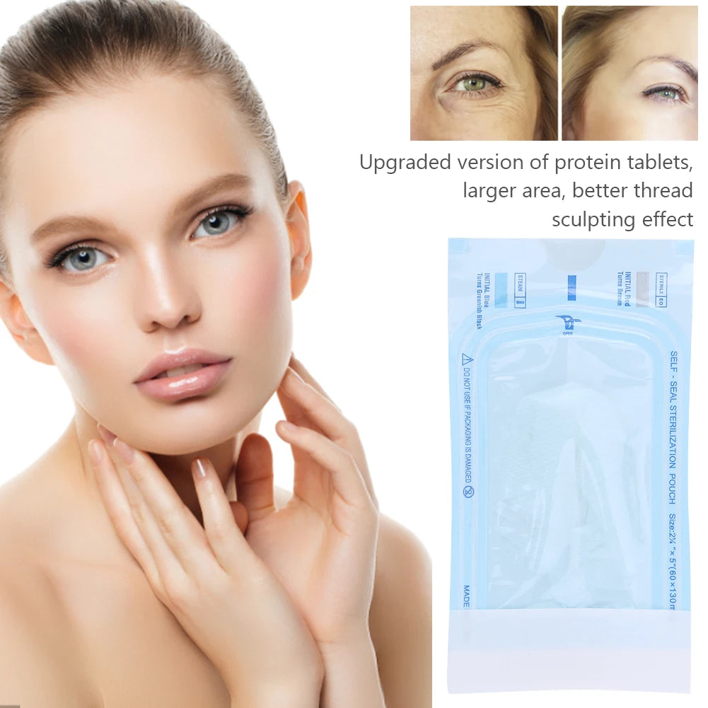 Mascarilla antiedad de colágeno, absorbible, sin agujas, reafirmante, con láminas de proteína, para el cuidado de la piel, 12-60 unidades