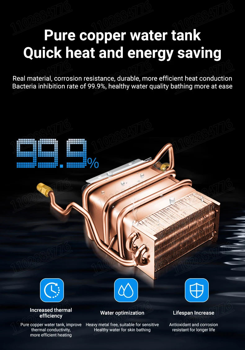 Chauffe-eau instantané portable DIVEDEER 8L/12L/16L/18L, chauffe-eau mural sans réservoir à gaz GPL, affichage numérique, chauffage rapide