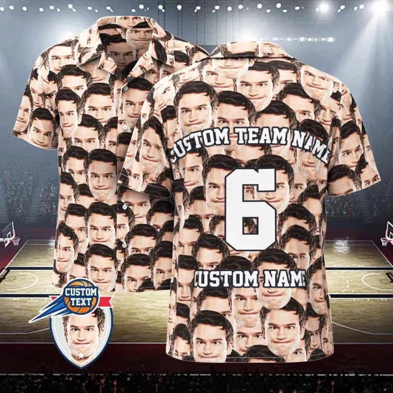 2025 Custom Photo Face Name Hawaiian Shirt Personalized Diy Text Beach Shirt Gift Mens Designer Shirts Customize Club Jersey - Lootquake