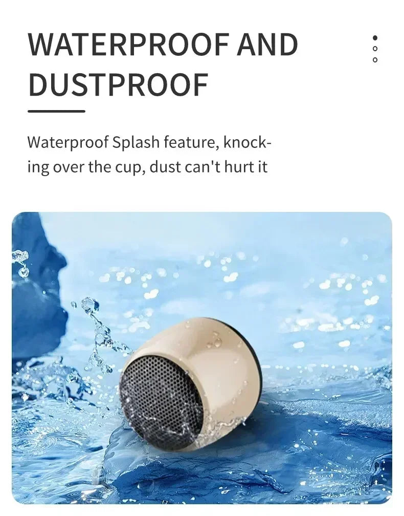 Mini altavoz Bluetooth con sonido HD y graves, el altavoz inalámbrico más pequeño para teléfono, PC y tableta con botón para selfies y función de llamada.