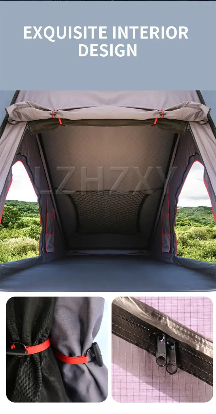 Hot Selling Cheap Traveling Waterproof Hard Shell Camp Outdoor Car Roof Top Tent with Aluminum Frame - Lootquake