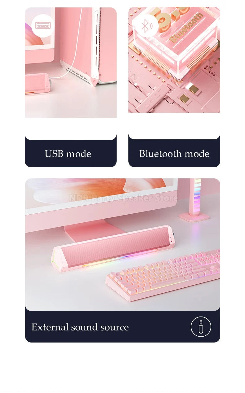 Home Bluetooth Gaming Speakers Portable USB Subwoofer Surround Stereo Sound Amplifiers Soundbar Speaker Desktop Speakers For PC