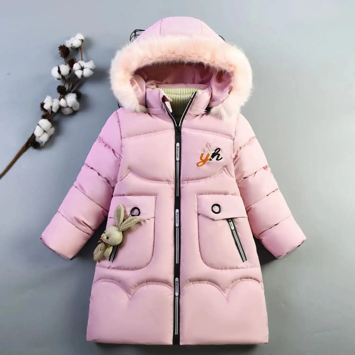 4 Color Big Size Winter Keep Warm Long Style Girls Jacket Teenage Thick Heavy Cold-proof Hooded Windbreaker Coat For Kids - Lootquake
