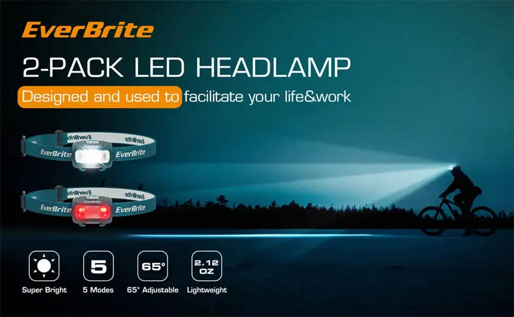 EverBrite LED Candy Colors Headlamp 5 Lighting Modes Headlamp Perfect for Running Camping Hiking With AAA battery - Lootquake