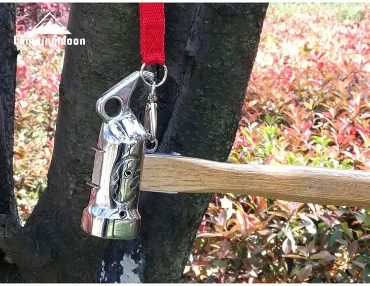 Campingmoon 1PCS Outdoor Multi-purpose Stainless Steel Copper Head Nail Puller Camping Hammer Fixed Tent Nail With Safety Rope - Lootquake