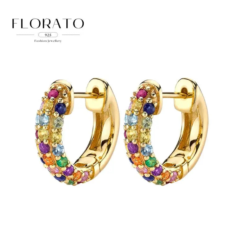 925 Sterling Silver Needle Micro-set Half Circle Zircon Hoop Ear Buckle Geometric Luxury Earrings Fashion Jewelry Gift Wholesale - Lootquake