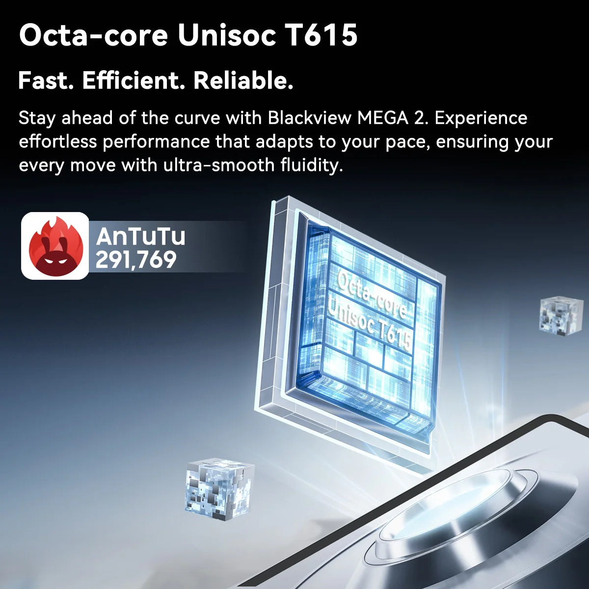 Tablette PC Blackview MEGA 2 12'' 2K FHD+ Unisoc T615 12 Go + 12 Go RAM 256 Go ROM Batterie 9000 mAh 16 MP Android 15 Tablettes 4G