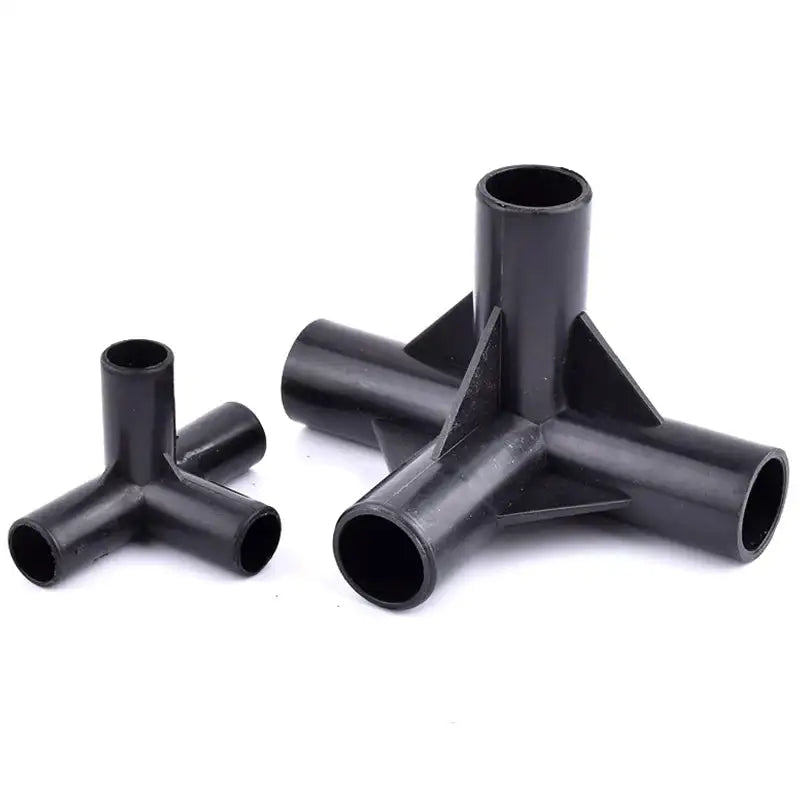 8/12/16/19mm Black PVC Pipe Fittings 4-way Connector Tent Wardrobe Fixed Fittings Plants Support Joint, DIY Shelf Tube Fittings - Lootquake