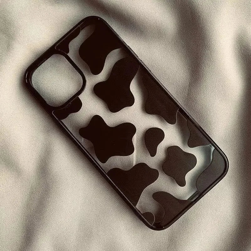 Bonita funda de silicona para teléfono con estampado de vaca