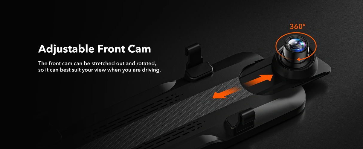 WOLFBOX G930 10 Inch Wifi Dash Camera 4K Car DVR FOV 140 Mirror Camera Dash Cam Car 24H Parking View Touch Screen Video Recorder