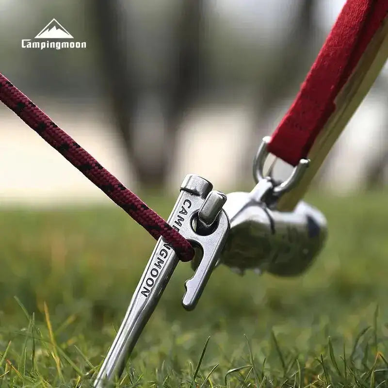 Campingmoon 1PCS Outdoor Multi-purpose Stainless Steel Copper Head Nail Puller Camping Hammer Fixed Tent Nail With Safety Rope - Lootquake