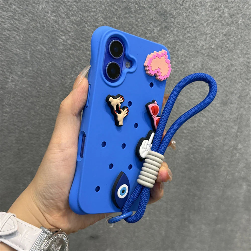Funda blanda de silicona líquida con agujeros para iPhone