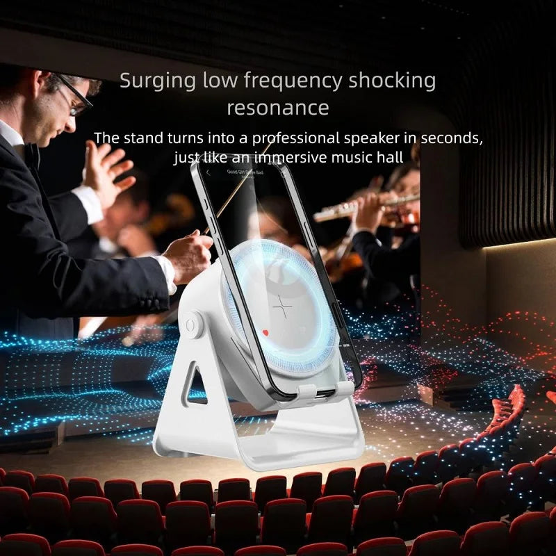 Support de tablette réglable pour haut-parleur Bluetooth, support de téléphone portable sans fil avec éclairage RVB