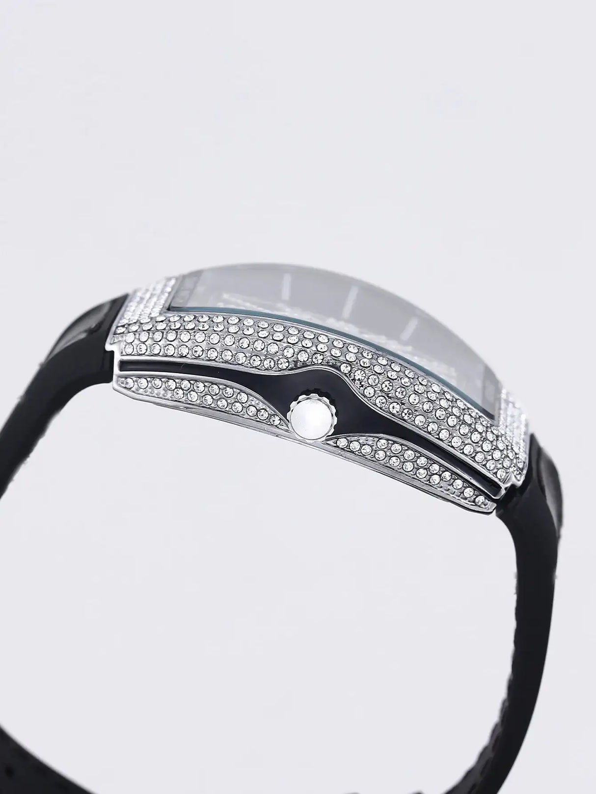 Luxury Diamond wristwatch for women Fasion and elegant quartz watch with silicone watchstrap Waterproof luminous Tonneau watch - Lootquake