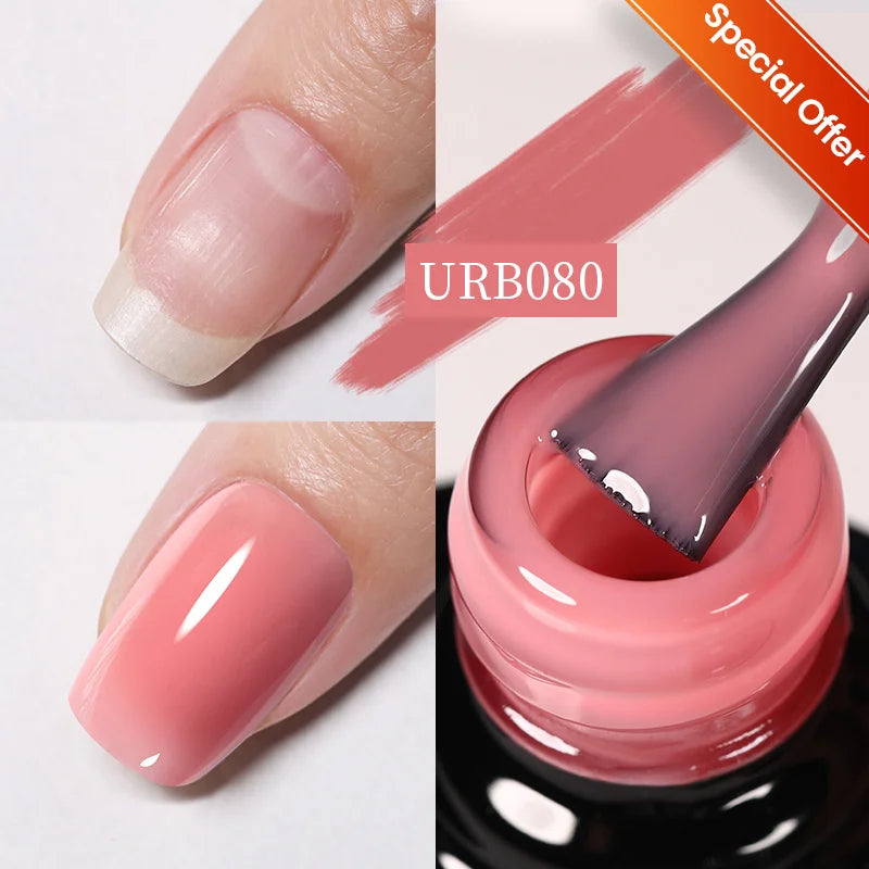 UR SUGAR Esmalte de uñas en gel con base de goma, color azul, dorado, con brillo, capa superior, esmalte de uñas en gel UV LED, para manicura