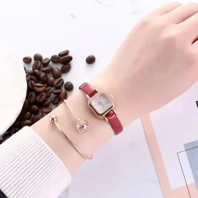Women Watch Small Square Dial Thin Leather Strap Ladies Wristwatch Elegant Female Watches Casual Relogios Feminino Reloj - Lootquake