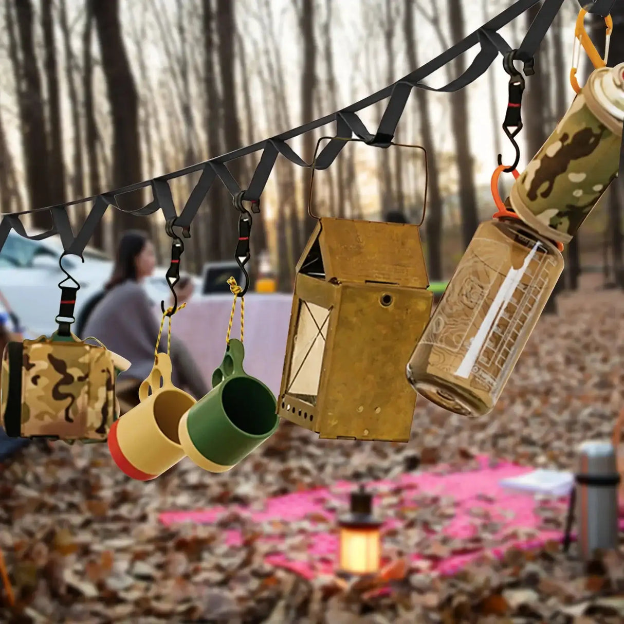 1.8 Outdoor Hanging Rope Portable Lanyard Canopy Hanger Camping Campsite Storage Strap Hiking Tent Accessories Camping Gear - Lootquake