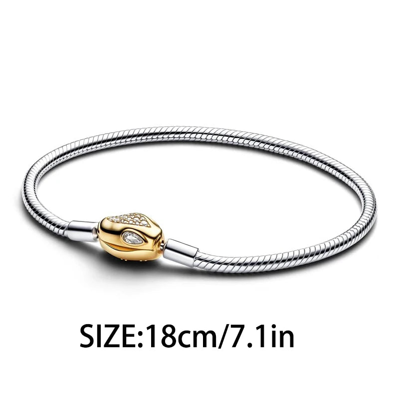 Pendentif Saint-Valentin en argent 925, motif serpent, adapté aux bracelets originaux en argent sterling 925 pour femmes, bijoux à faire soi-même, cadeau