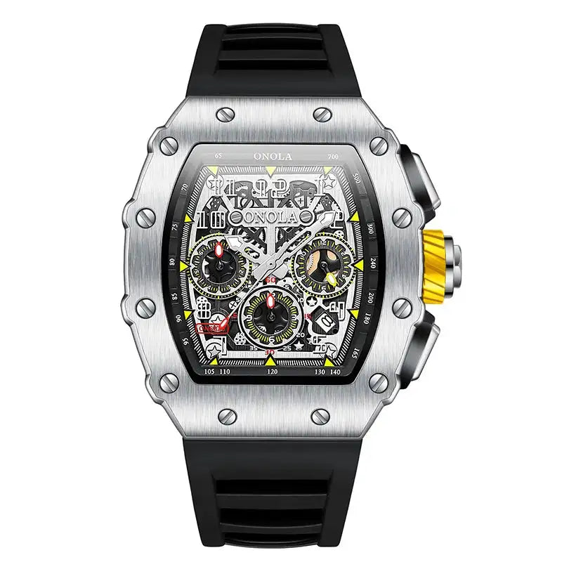 Fashion Men's Watch ONOLA Unique Design Multi-functional Automatic Mechanical Watches Men's Tape Waterproof Wristwatch - Lootquake