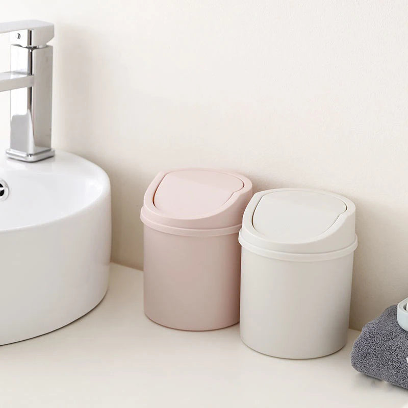 Universal Waste Bin With Lid Desktop Office Organizer Storage Home Garbage Basket Container Table Trash Bin Small Trash Can
