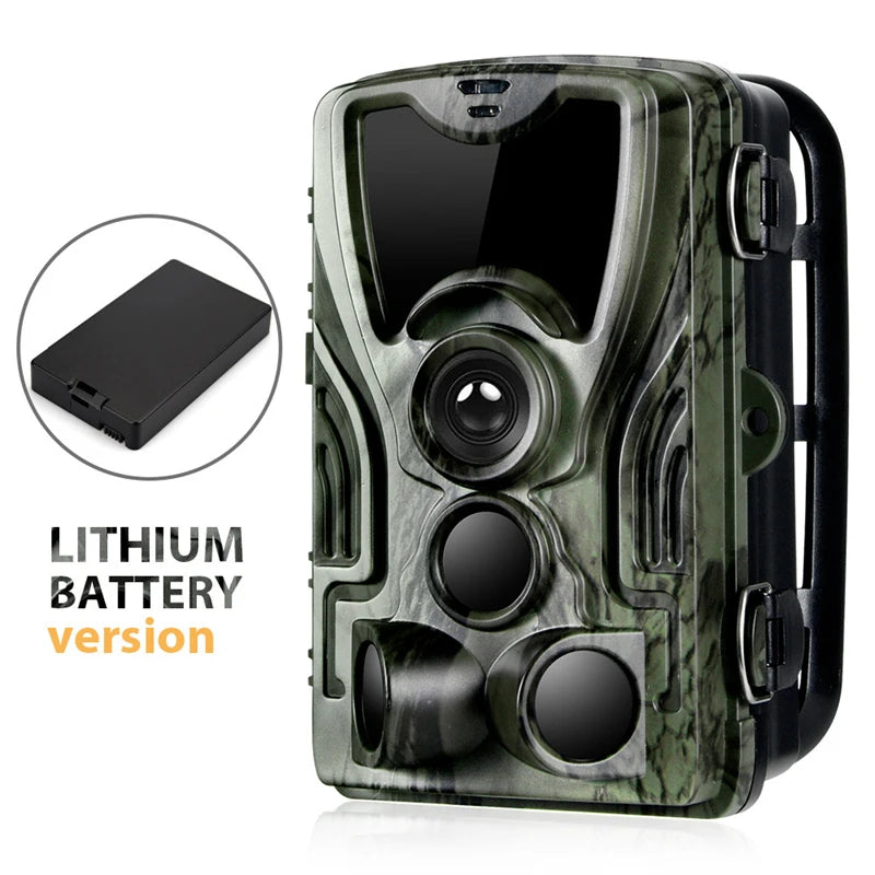 Caméra de chasse extérieure avec batterie au lithium 5000 mAh, 16 MP 1080 P, pièges photo IP65, 0,3 s, 940 nm, camouflage sauvage