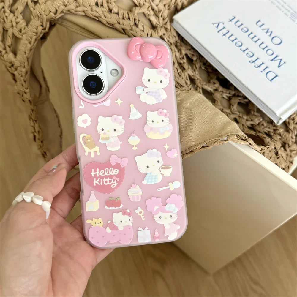 Funda para teléfono con diseño de Hello Kitty en color rosa caramelo