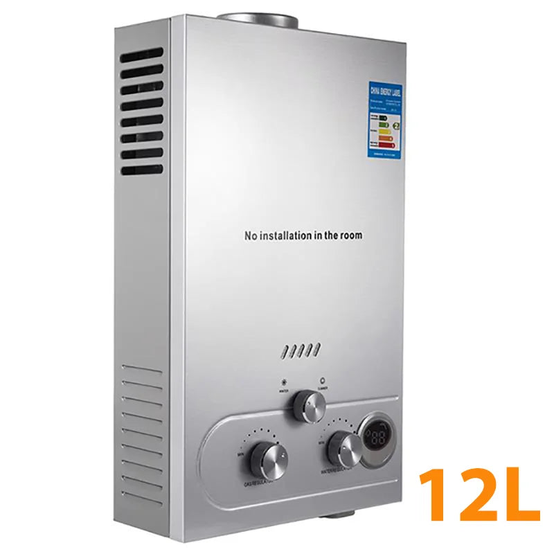 Chauffe-eau instantané portable DIVEDEER 8L/12L/16L/18L, chauffe-eau mural sans réservoir à gaz GPL, affichage numérique, chauffage rapide