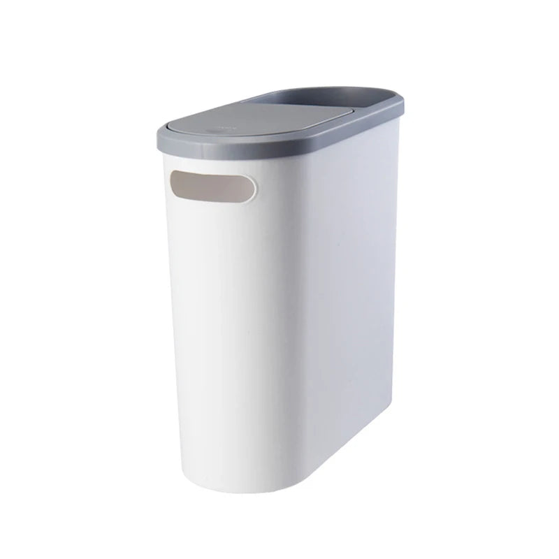 Bathroom Trash Can with Lid Large Capacity Home Creative Gap Bin Press Type Garbage Can Plastic Basket Room Kitchen Garbage Bin