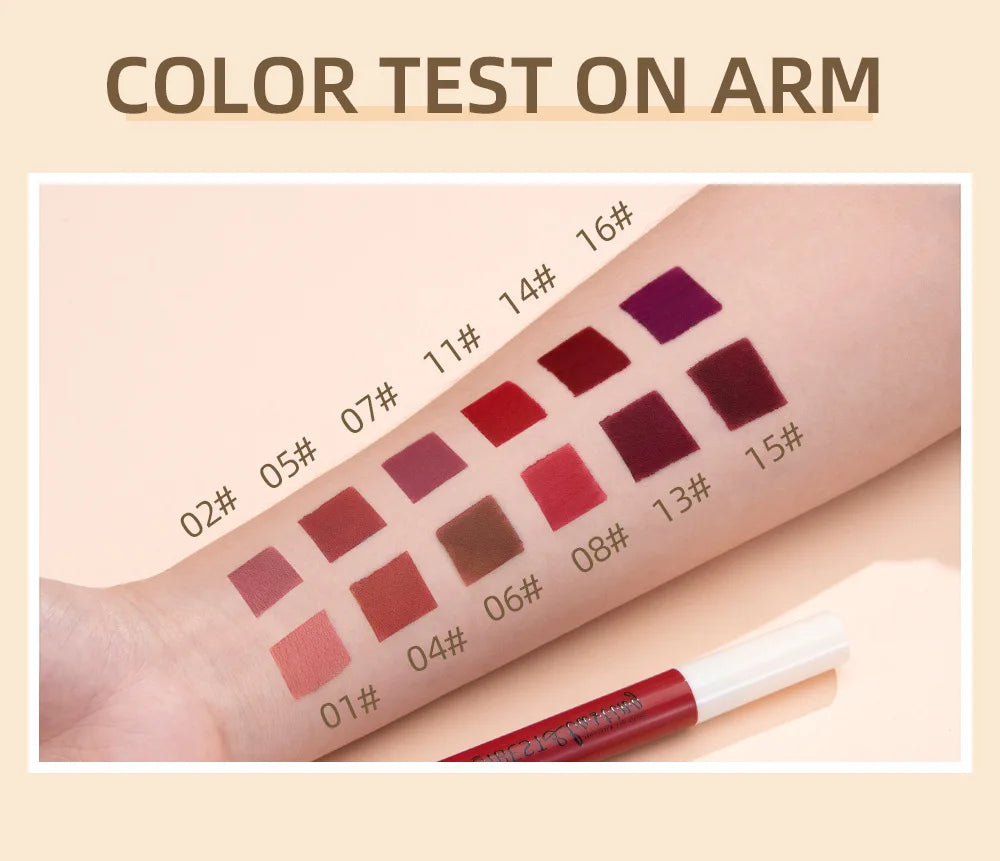 Coffret de gloss mat de luxe, 12 teintes waterproof, non collant, longue tenue, pour un maquillage de fête quotidien