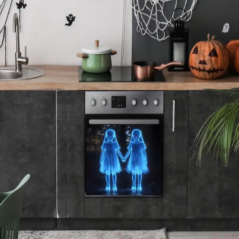 Pegatina de Halloween de chica de la mano, fantasma aterrador, para armario de cocina, ventanas, puertas, decoración de pared, decoración del hogar