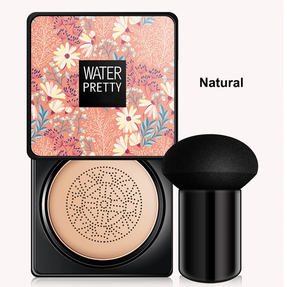 Coussin d'air CC Crème Fond de teint tête de champignon Hydratant Longue tenue Cosmétiques visage Éclaircissant naturel Base de teint Maquillage