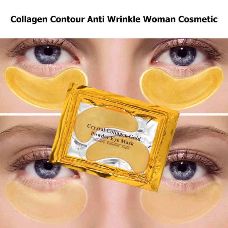 Mascarilla de colágeno cristalino con polvo dorado para ojos, antiedad, ojeras, acné, parches de belleza para el cuidado de la piel de los ojos, cosmética coreana (30p = 15 pares)